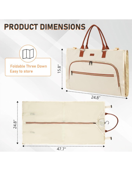 Bolsa de Ropa de Viaje GMAK 121.2 cm Plegable Beige