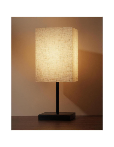 Lámpara de Mesa Inalámbrica Lightapex Cubo Negra 35.5cm