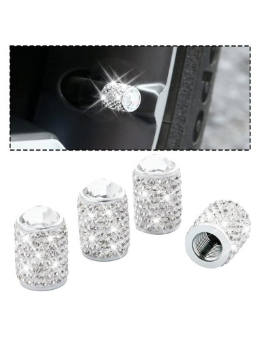 Tapas de Válvula Bling Zipelo - Paquete de 4 Cubiertas Brillantes