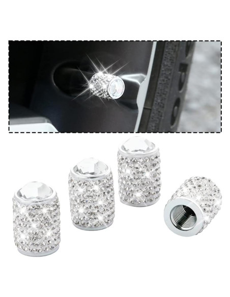 Tapas de Válvula Bling Zipelo - Paquete de 4 Cubiertas Brillantes