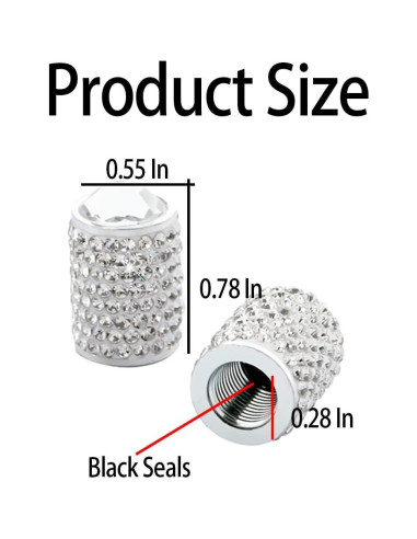 Tapas de Válvula Bling Zipelo - Paquete de 4 Cubiertas Brillantes