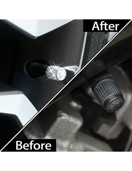 Tapas de Válvula Bling Zipelo - Paquete de 4 Cubiertas Brillantes