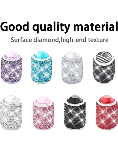 Tapas de Válvula Bling Zipelo - Paquete de 4 Cubiertas Brillantes