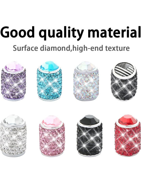 Tapas de Válvula Bling Zipelo - Paquete de 4 Cubiertas Brillantes