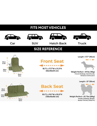 Funda de Asiento de Coche para Perros FUNNY FUZZY Azul 45x46cm