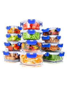 SereneLife 24 Piezas Contenedores de Vidrio A Prueba de Fugas