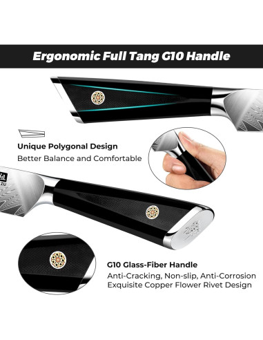 Cuchillo de Pelar SHAN ZU Damasco 9.4 cm Acero Alto Carbono