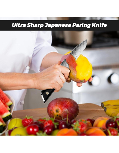 Cuchillo de Pelar SHAN ZU Damasco 9.4 cm Acero Alto Carbono