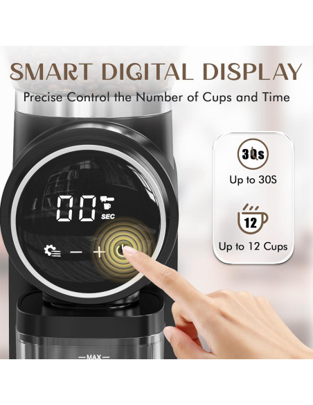 Molino de Café Eléctrico AYCHIRO Burr Cónico 30 Niveles 2-12 Tazas