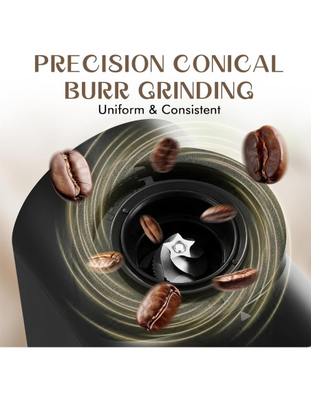 Molino de Café Eléctrico AYCHIRO Burr Cónico 30 Niveles 2-12 Tazas