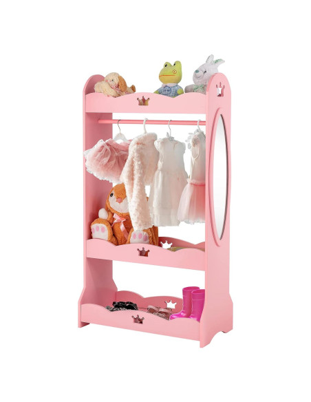 Armario de Almacenamiento Rosa Costzon con Espejo y Perchero