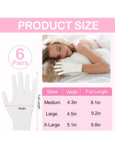 Guantes de Algodón Hidratantes Zealor - 6 Pares Medianos 2