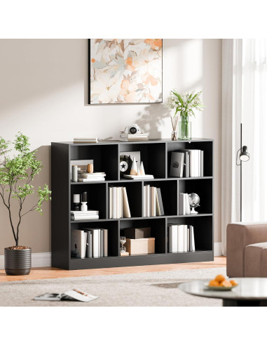 Estantería Abierta Negra Cozy Castle 3 Niveles 10 Cubos