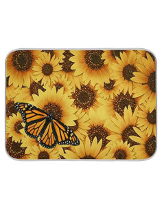 Alfombrilla Secadora de Platos QUGRL 40.6x45.7 cm Floral