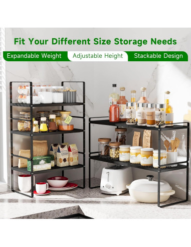 Estante Organizador Expandible de Metal LOCVCDA 42-68.6cm Negro