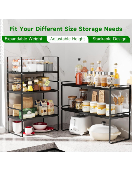 Estante Organizador Expandible de Metal LOCVCDA 42-68.6cm Negro