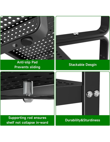 Estante Organizador Expandible de Metal LOCVCDA 42-68.6cm Negro