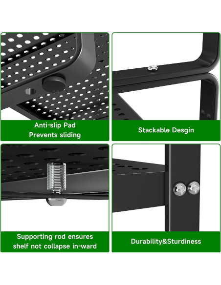 Estante Organizador Expandible de Metal LOCVCDA 42-68.6cm Negro