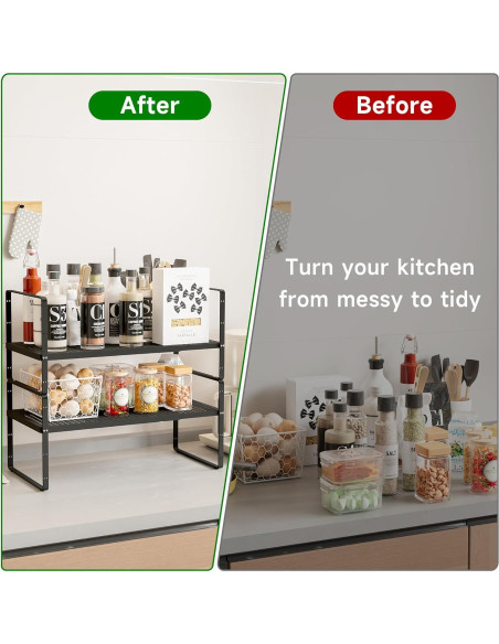 Estante Organizador Expandible de Metal LOCVCDA 42-68.6cm Negro