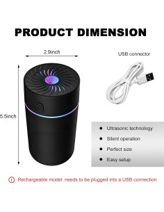 Difusor de Fragancia para Auto DXNQ 350ml USB Negro 2