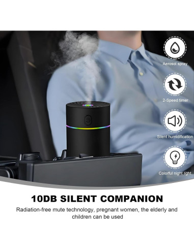 Difusor de Fragancia para Auto DXNQ 350ml USB Negro