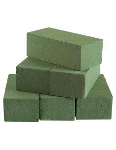 Bloques de Espuma Floral Verde 20x10x7.5 cm - 6 Pcs para Arreglos