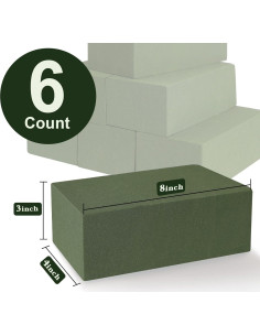 Bloques de Espuma Floral Verde 20x10x7.5 cm - 6 Pcs para Arreglos 2