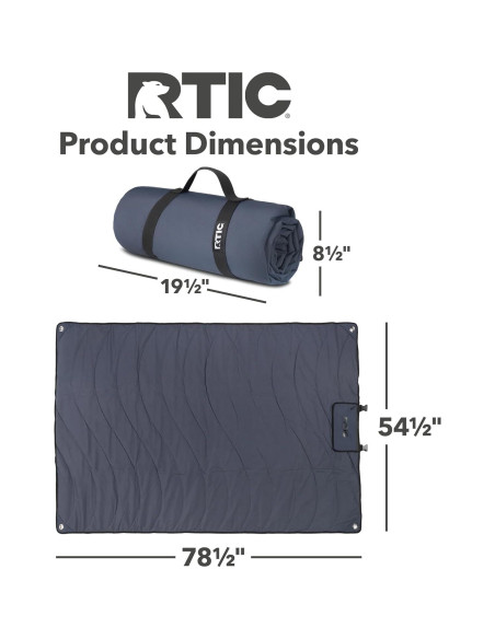 Manta RTIC Anywhere Impermeable 138x199 cm Acolchada Carbon
