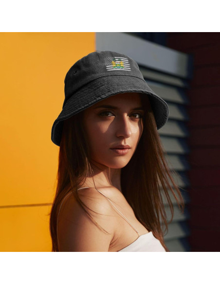 Gorra de Cubo Unisex KCNSEZA Algodón Lavado Protección Solar