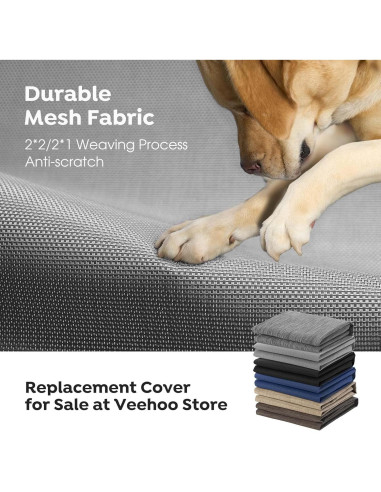 Cama Elevada para Perros Veehoo Gris Plateado 56x43x18 cm