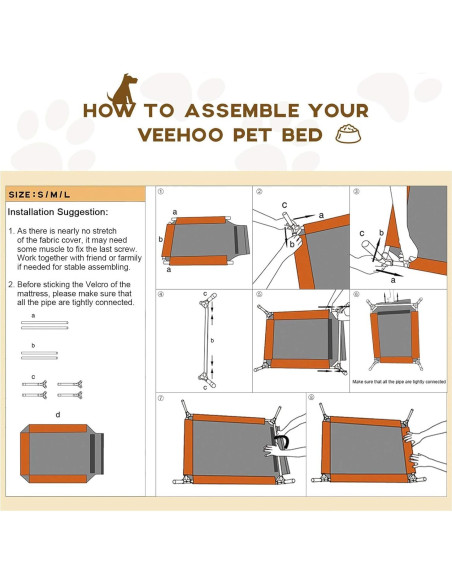 Cama Elevada para Perros Veehoo Gris Plateado 56x43x18 cm