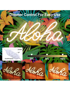 Cartel de Neón Aloha JIURUIFFC LED 38.1x15cm USB Regulable 2