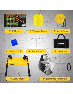 Kit de Entrenamiento de Velocidad ZNCMRR con Escalera y Conos 2
