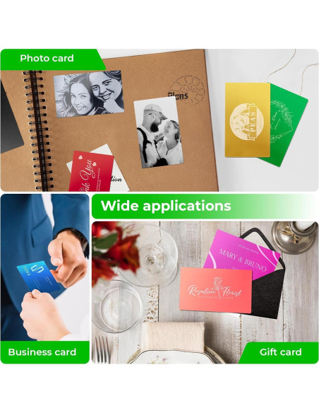 Tarjetas de Metal Verde para Negocios xTool 60 Pcs 8.6x5.4 cm