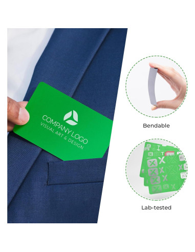 Tarjetas de Metal Verde para Negocios xTool 60 Pcs 8.6x5.4 cm