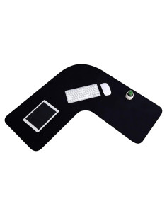 Alfombrilla de Escritorio en L Amylove 92x92cm Impermeable Negra