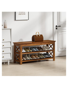 Banco de Zapatos Bamworld de Bambú 100 cm con Almacenamiento