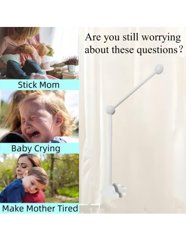 Brazo Móvil Ajustable de Madera Accfore para Cuna Blanco