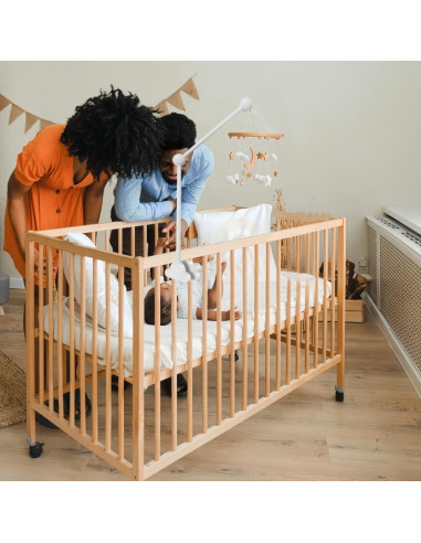 Brazo Móvil Ajustable de Madera Accfore para Cuna Blanco