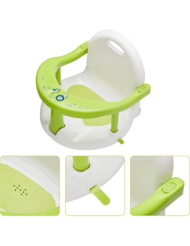 Asiento de Baño Antideslizante para Bebés Verde - 6 a 18 Meses
