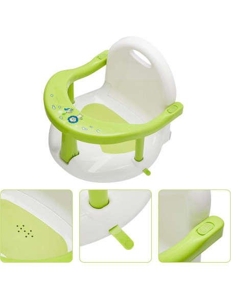 Asiento de Baño Antideslizante para Bebés Verde - 6 a 18 Meses