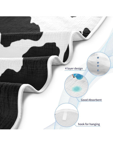 Toalla con Capucha WELLDAY 100% Algodón 76x76 cm Estampado Vaca