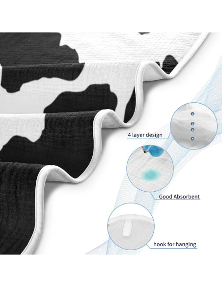 Toalla con Capucha WELLDAY 100% Algodón 76x76 cm Estampado Vaca