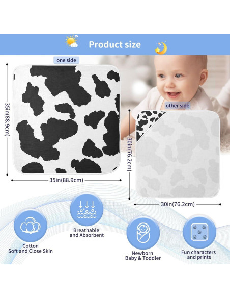 Toalla con Capucha WELLDAY 100% Algodón 76x76 cm Estampado Vaca