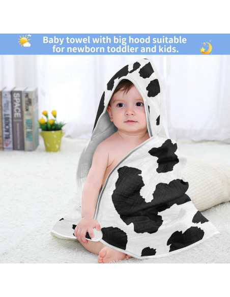 Toalla con Capucha WELLDAY 100% Algodón 76x76 cm Estampado Vaca