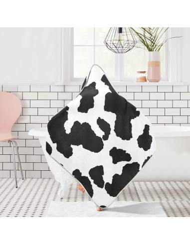 Toalla con Capucha WELLDAY 100% Algodón 76x76 cm Estampado Vaca