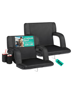 Asiento de Estadio YITAHOME Extra Grande 2 Paquete Negro