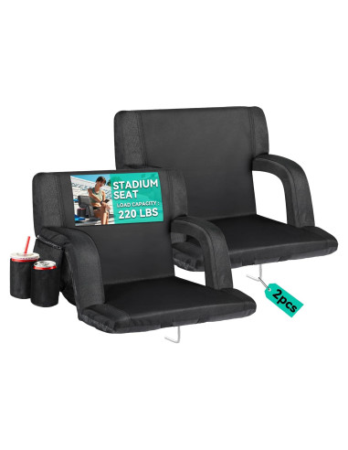 Asiento de Estadio YITAHOME Extra Grande 2 Paquete Negro