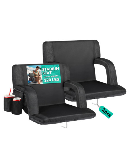 Asiento de Estadio YITAHOME Extra Grande 2 Paquete Negro