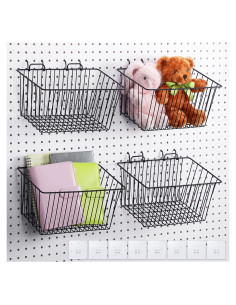 Cestas de Almacenamiento para Tablero Perforado Sieral - 4 Piezas